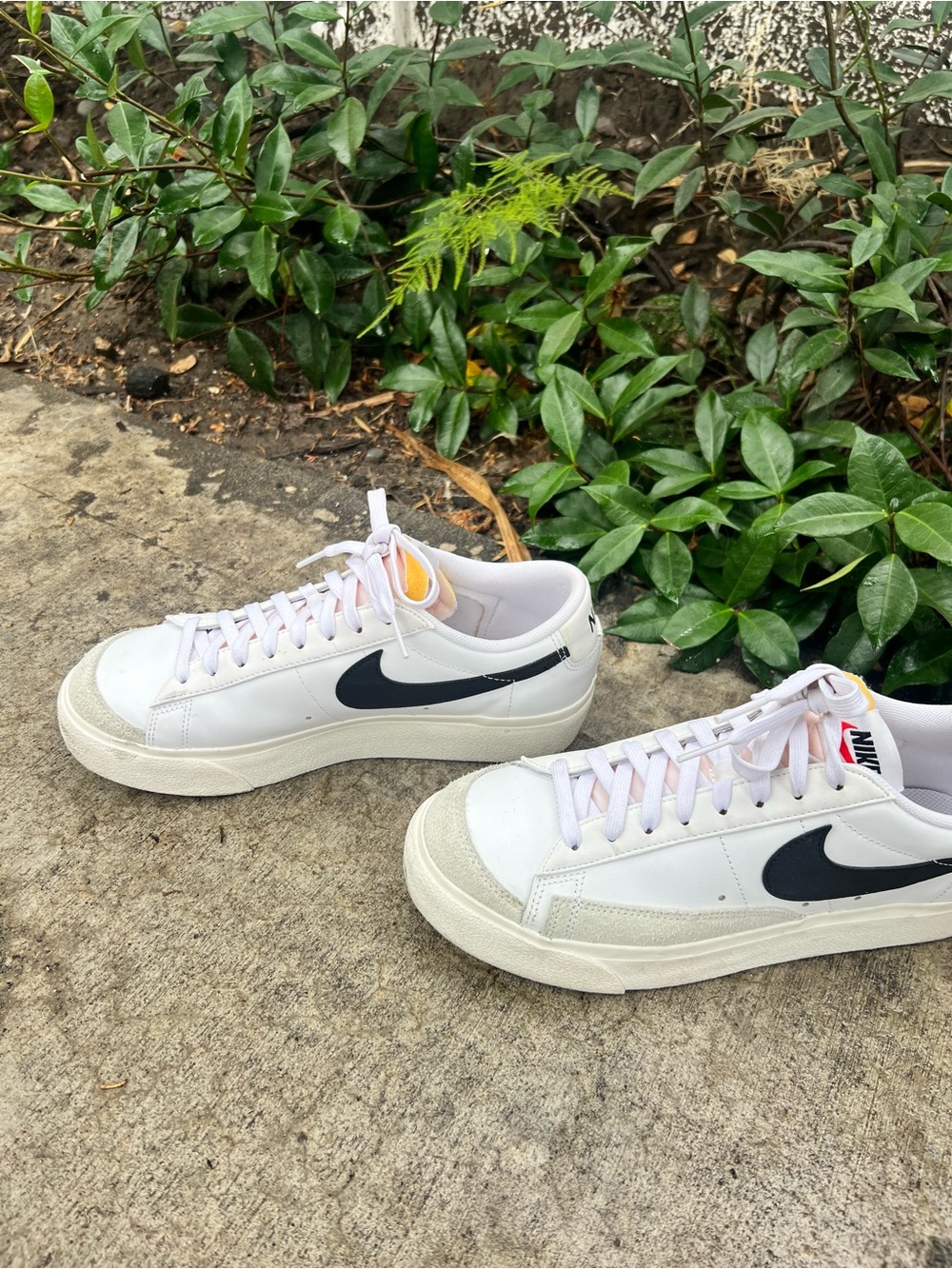 Nike Women’s White Low-Top Platform Sneakers with Black Swoosh